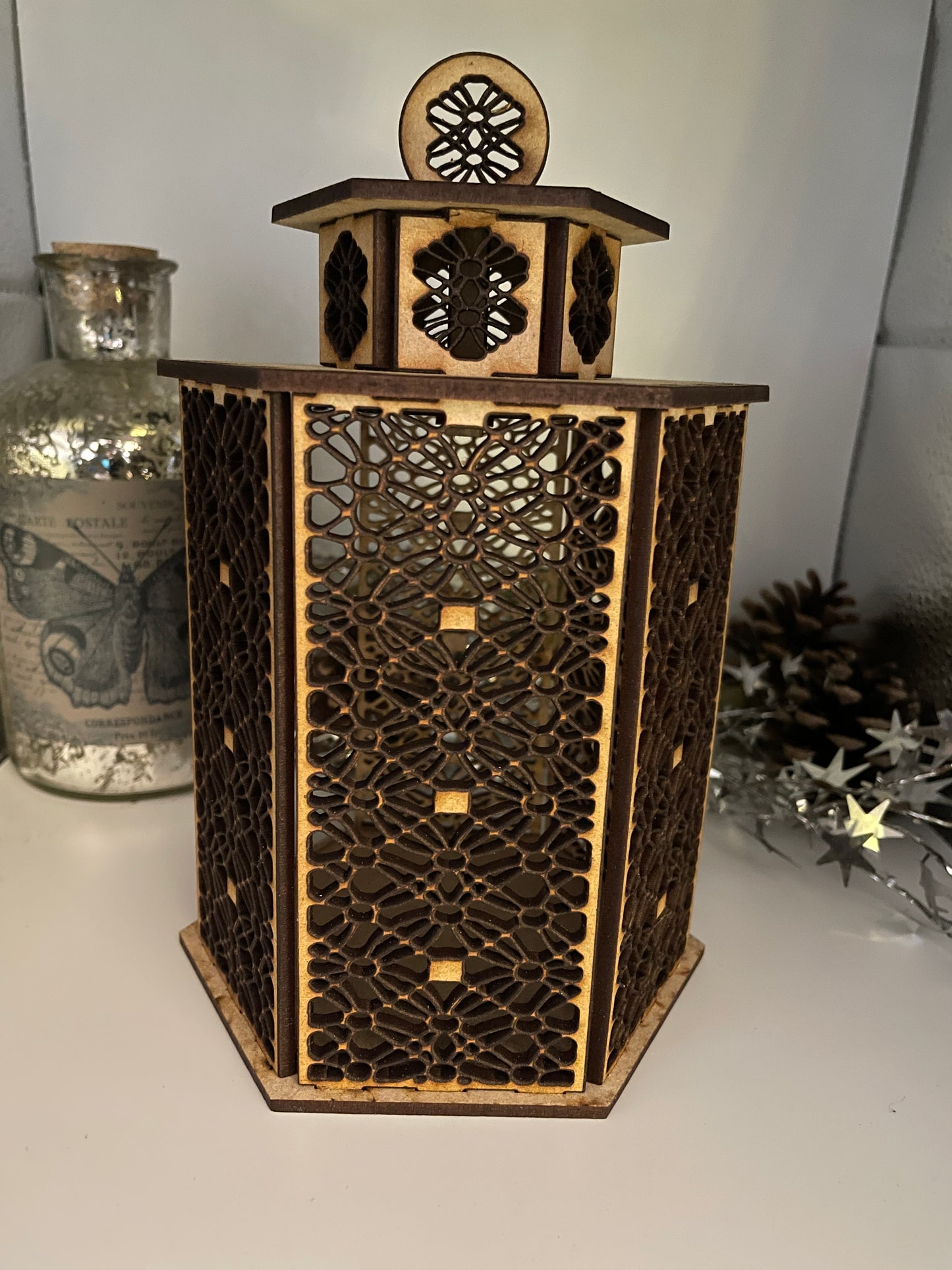 Lattice Pattern Lantern MDF Craft Kit - Large