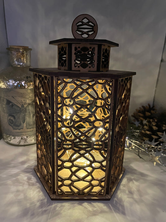 Baroque Pattern Lantern MDF Craft Kit - Large