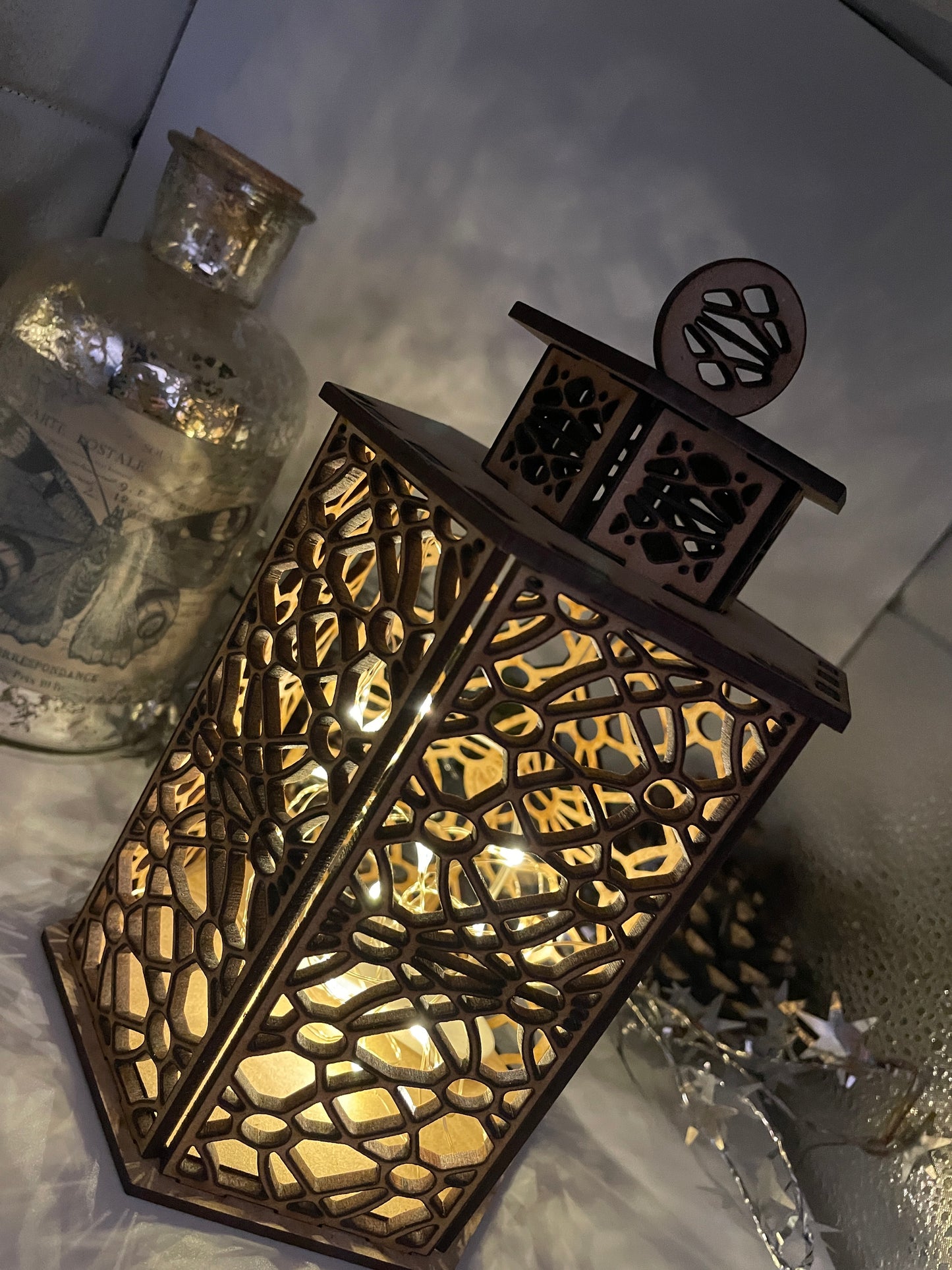 Baroque Pattern Lantern MDF Craft Kit - Large