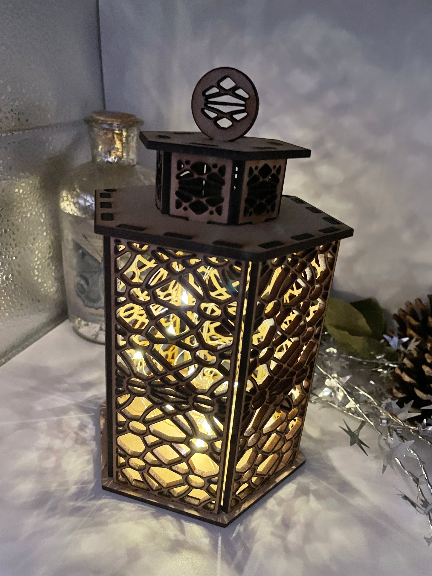 Baroque Pattern Lantern MDF Craft Kit - Large