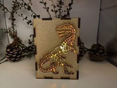 T-Rex Dinosaur Lantern MDF  Craft Kit - Small