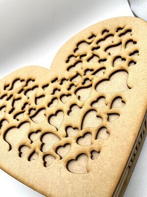 Heart Shaped Trinket Storage Box  MDF Craft Kit -Large