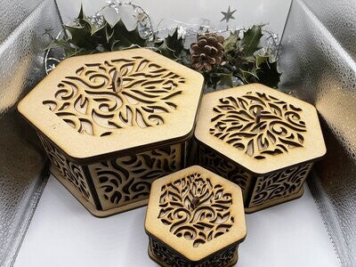 Flames Pattern Trinket Storage boxes MDF Craft Kit