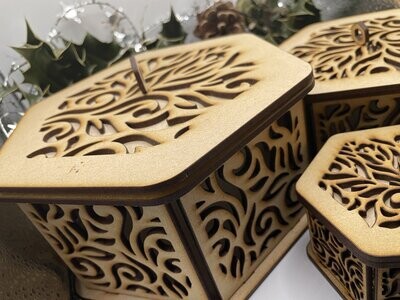 Flames Pattern Trinket Storage boxes MDF Craft Kit