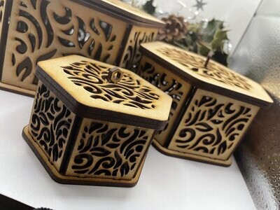 Flames Pattern Trinket Storage boxes MDF Craft Kit