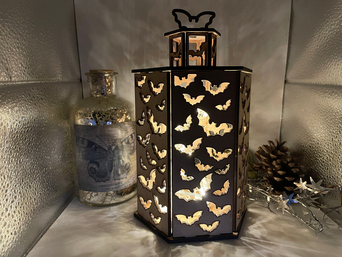 Bats Lantern MDF Craft Kit - Large