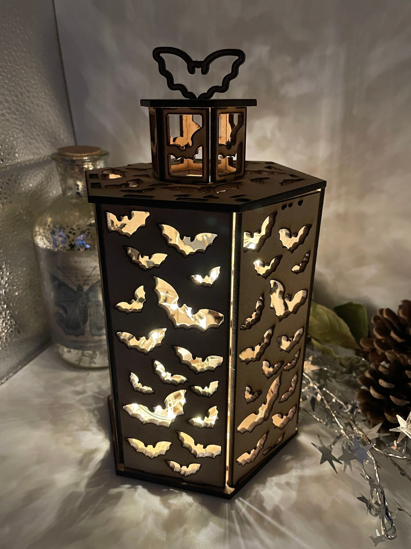 Bats Lantern MDF Craft Kit - Large