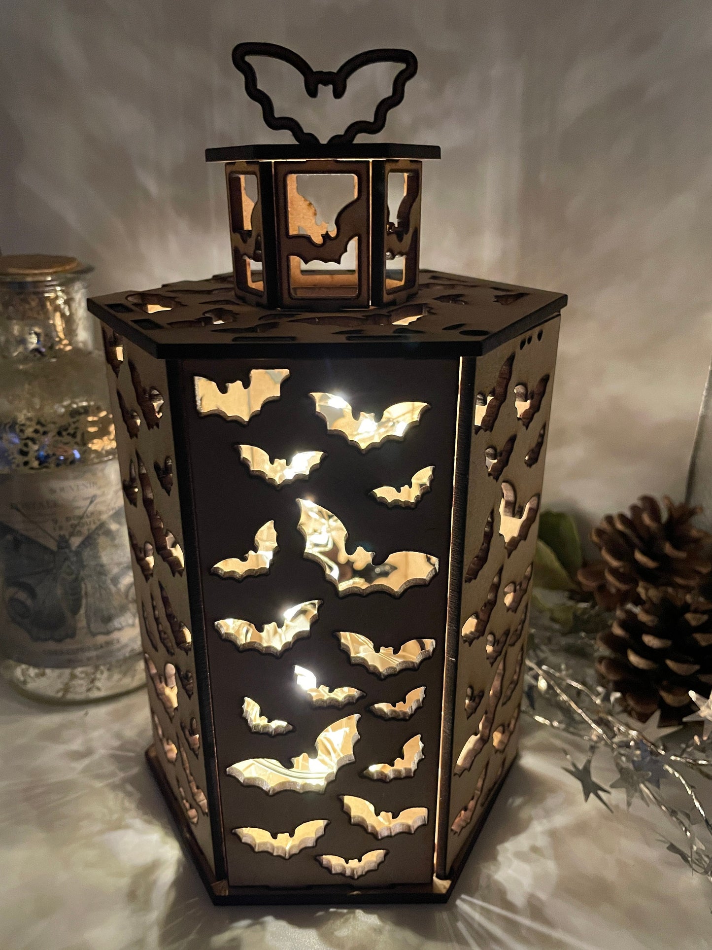 Bats Lantern MDF Craft Kit - Large