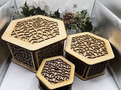 Lattice Pattern Trinket Storage Boxes MDF Craft Kit