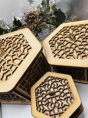 Lattice Pattern Trinket Storage Boxes MDF Craft Kit