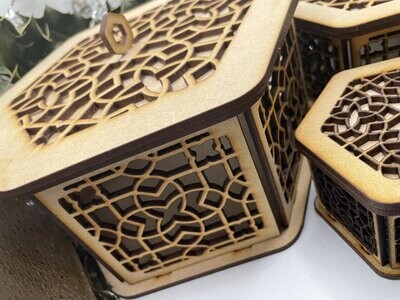 Lattice Pattern Trinket Storage Boxes MDF Craft Kit