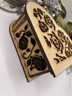 Roses Heart Shaped Trinket Storage Box MDF Craft Kit