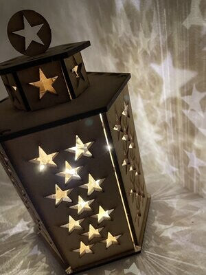 Star Pattern Lantern MDF Craft Kit- Large