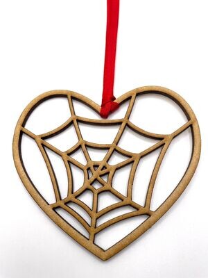 Valentine Heart Hanging Ornament/Decoration - Cobweb  Heart