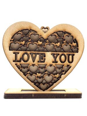 Valentine Heart Ornament/Decoration - Ornate Love You - Unique Keepsake Gift